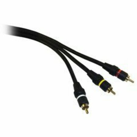 SWE-TECH 3C High Quality RCA Audio / Video Cable, 3 RCA Male, Gold-plated Connectors, 25 foot FWT10R2-03125